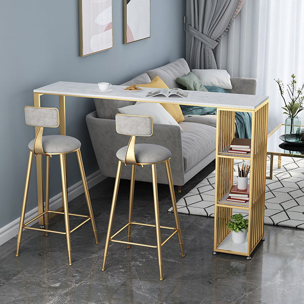 Rectangle Top Counter Table Glam Style 42-inch Height Table for Dining Room Clearhalo 'Bar Furniture' 'Bar Tables' 'bar_tables' 'furn' 'furn_bar_tables' 'Furniture' 'furniture_bar_tables' 'Kitchen & Dining Furniture' 4852543