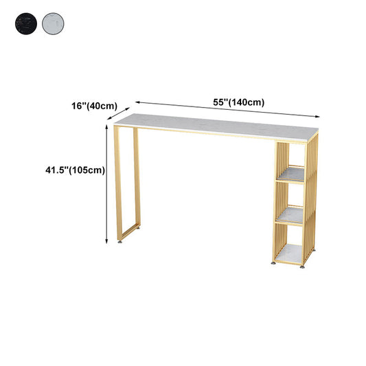 Rectangle Top Counter Table Glam Style 42-inch Height Table for Dining Room Clearhalo 'Bar Furniture' 'Bar Tables' 'bar_tables' 'furn' 'furn_bar_tables' 'Furniture' 'furniture_bar_tables' 'Kitchen & Dining Furniture' 4852547