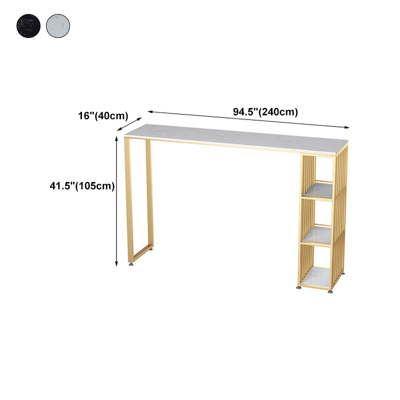 Rectangle Top Counter Table Glam Style 42-inch Height Table for Dining Room Clearhalo 'Bar Furniture' 'Bar Tables' 'bar_tables' 'furn' 'furn_bar_tables' 'Furniture' 'furniture_bar_tables' 'Kitchen & Dining Furniture' 4852552