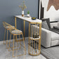 Contemporary Bar Table 42-inch Height Stone Top and Iron Base Bistro Table Clearhalo 'Bar Furniture' 'Bar Tables' 'bar_tables' 'furn' 'furn_bar_tables' 'Furniture' 'furniture_bar_tables' 'Kitchen & Dining Furniture' 4852560
