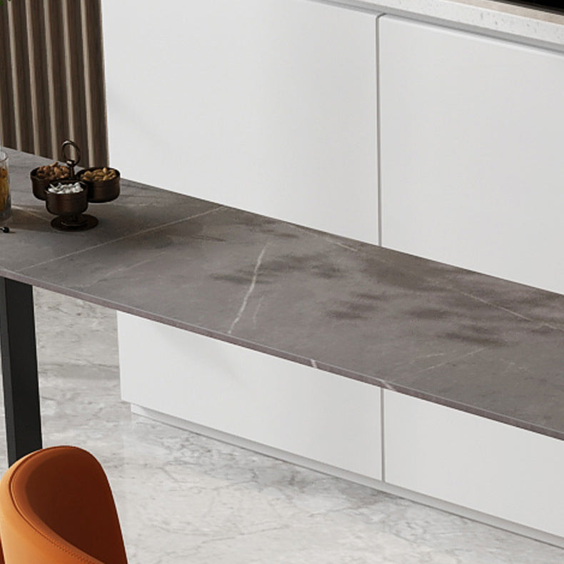 Contemporary Bar Table 42-inch Height Stone Top and Metal Base Bistro Table Clearhalo 'Bar Furniture' 'Bar Tables' 'bar_tables' 'furn' 'furn_bar_tables' 'Furniture' 'furniture_bar_tables' 'Kitchen & Dining Furniture' 4852577