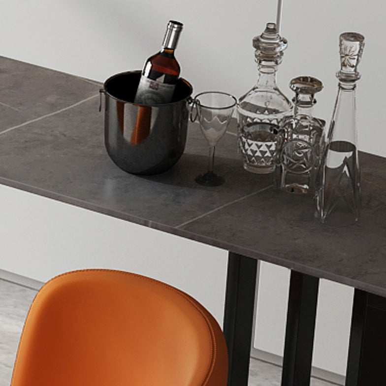Contemporary Bar Table 42-inch Height Stone Top and Metal Base Bistro Table Clearhalo 'Bar Furniture' 'Bar Tables' 'bar_tables' 'furn' 'furn_bar_tables' 'Furniture' 'furniture_bar_tables' 'Kitchen & Dining Furniture' 4852578