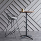 Industrial Aluminium Bar Dining Table Round Indoor Bistro Table with Engineered Wood Top Walnut 23.6"L x 23.6"W x 41.3"H Clearhalo 'Bar Furniture' 'Bar Tables' 'bar_tables' 'Furniture' 'furniture_bar_tables' 'Kitchen & Dining Furniture' 4852602