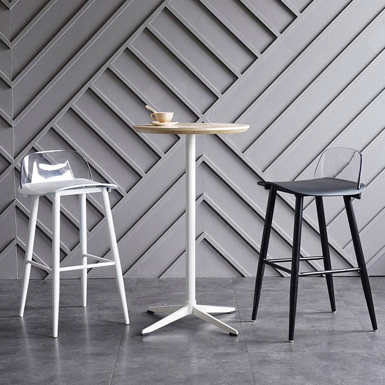 Industrial Aluminium Bar Dining Table Round Indoor Bistro Table with Engineered Wood Top Clearhalo 'Bar Furniture' 'Bar Tables' 'bar_tables' 'Furniture' 'furniture_bar_tables' 'Kitchen & Dining Furniture' 4852608