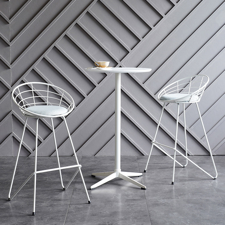 Industrial Aluminium Bar Dining Table Round Indoor Bistro Table with Engineered Wood Top Clearhalo 'Bar Furniture' 'Bar Tables' 'bar_tables' 'Furniture' 'furniture_bar_tables' 'Kitchen & Dining Furniture' 4852610