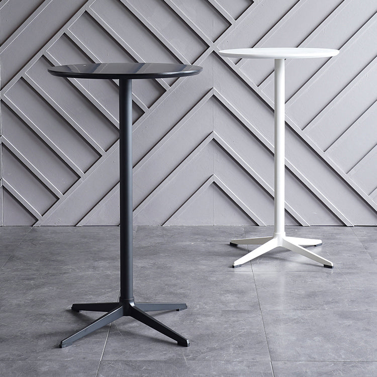 Industrial Aluminium Bar Dining Table Round Indoor Bistro Table with Engineered Wood Top Clearhalo 'Bar Furniture' 'Bar Tables' 'bar_tables' 'Furniture' 'furniture_bar_tables' 'Kitchen & Dining Furniture' 4852611