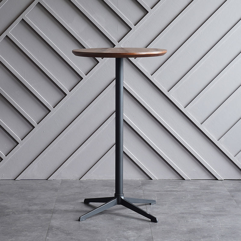 Industrial Aluminium Bar Dining Table Round Indoor Bistro Table with Engineered Wood Top Clearhalo 'Bar Furniture' 'Bar Tables' 'bar_tables' 'Furniture' 'furniture_bar_tables' 'Kitchen & Dining Furniture' 4852612