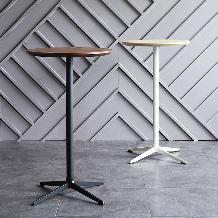 Industrial Aluminium Bar Dining Table Round Indoor Bistro Table with Engineered Wood Top Clearhalo 'Bar Furniture' 'Bar Tables' 'bar_tables' 'Furniture' 'furniture_bar_tables' 'Kitchen & Dining Furniture' 4852614