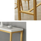 Glam Iron Bar Dining Table White Wood Rectangle Indoor Bistro Table with Footrest Clearhalo 'Bar Furniture' 'Bar Tables' 'bar_tables' 'furn' 'furn_bar_tables' 'Furniture' 'furniture_bar_tables' 'Kitchen & Dining Furniture' 4852628