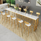 Glam Iron Bar Dining Table White Wood Rectangle Indoor Bistro Table with Footrest Clearhalo 'Bar Furniture' 'Bar Tables' 'bar_tables' 'furn' 'furn_bar_tables' 'Furniture' 'furniture_bar_tables' 'Kitchen & Dining Furniture' 4852631