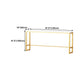 Glam Iron Bar Dining Table White Wood Rectangle Indoor Bistro Table with Footrest Clearhalo 'Bar Furniture' 'Bar Tables' 'bar_tables' 'furn' 'furn_bar_tables' 'Furniture' 'furniture_bar_tables' 'Kitchen & Dining Furniture' 4852632