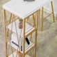 Glam Iron Bar Dining Table White Wood Rectangle Indoor Bistro Table with Shelf Clearhalo 'Bar Furniture' 'Bar Tables' 'bar_tables' 'furn' 'furn_bar_tables' 'Furniture' 'furniture_bar_tables' 'Kitchen & Dining Furniture' 4852646