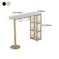 Glam Gold Iron Bistro Table White Stone Top Indoor Bar Dining Table with Shelf Clearhalo 'Bar Furniture' 'Bar Tables' 'bar_tables' 'furn' 'furn_bar_tables' 'Furniture' 'furniture_bar_tables' 'Kitchen & Dining Furniture' 4852673