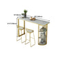 Glam Gold Iron Bistro Table Stone Top Indoor Bar Dining Table with Shelf Clearhalo 'Bar Furniture' 'Bar Tables' 'bar_tables' 'furn' 'furn_bar_tables' 'Furniture' 'furniture_bar_tables' 'Kitchen & Dining Furniture' 4852696