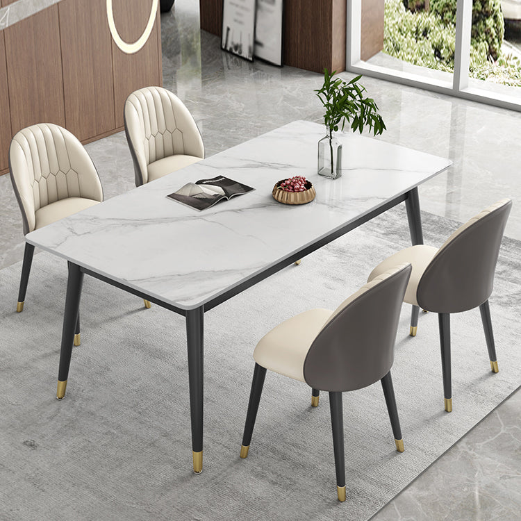 Modern Style Sintered Stone Dining Table Set 1/3/5/7 Pieces Dining Set for Home Clearhalo 'Dining Room Sets' 'Dining Tables & Seating' 'dining_room_set' 'furn' 'furn_dining_room_set' 'Furniture' 'furniture_dining_room_set' 'Kitchen & Dining Furniture' 4852704
