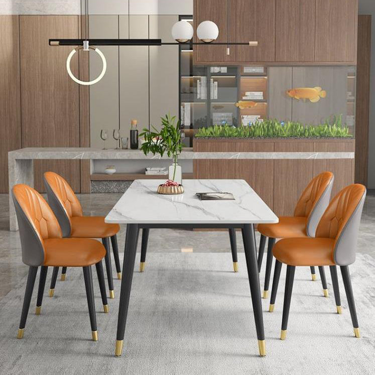 Modern Style Sintered Stone Dining Table Set 1/3/5/7 Pieces Dining Set for Home Clearhalo 'Dining Room Sets' 'Dining Tables & Seating' 'dining_room_set' 'furn' 'furn_dining_room_set' 'Furniture' 'furniture_dining_room_set' 'Kitchen & Dining Furniture' 4852712