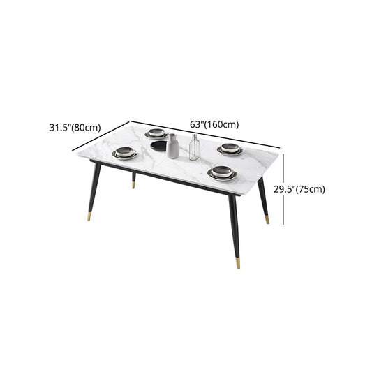 Modern Style Sintered Stone Dining Table Set 1/3/5/7 Pieces Dining Set for Home Clearhalo 'Dining Room Sets' 'Dining Tables & Seating' 'dining_room_set' 'furn' 'furn_dining_room_set' 'Furniture' 'furniture_dining_room_set' 'Kitchen & Dining Furniture' 4852722