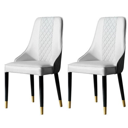 Glam Style Sintered Stone Dining Set 1/2/3/5/7 Pieces Dining Set for Dining Areas 2 White Chairs Clearhalo 'Dining Room Sets' 'Dining Tables & Seating' 'dining_room_set' 'furn' 'furn_dining_room_set' 'Furniture' 'furniture_dining_room_set' 'Kitchen & Dining Furniture' 4852741