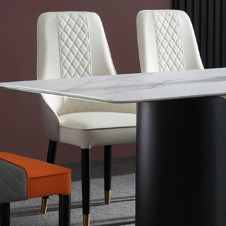 Glam Style Sintered Stone Dining Set 1/2/3/5/7 Pieces Dining Set for Dining Areas Clearhalo 'Dining Room Sets' 'Dining Tables & Seating' 'dining_room_set' 'furn' 'furn_dining_room_set' 'Furniture' 'furniture_dining_room_set' 'Kitchen & Dining Furniture' 4852746