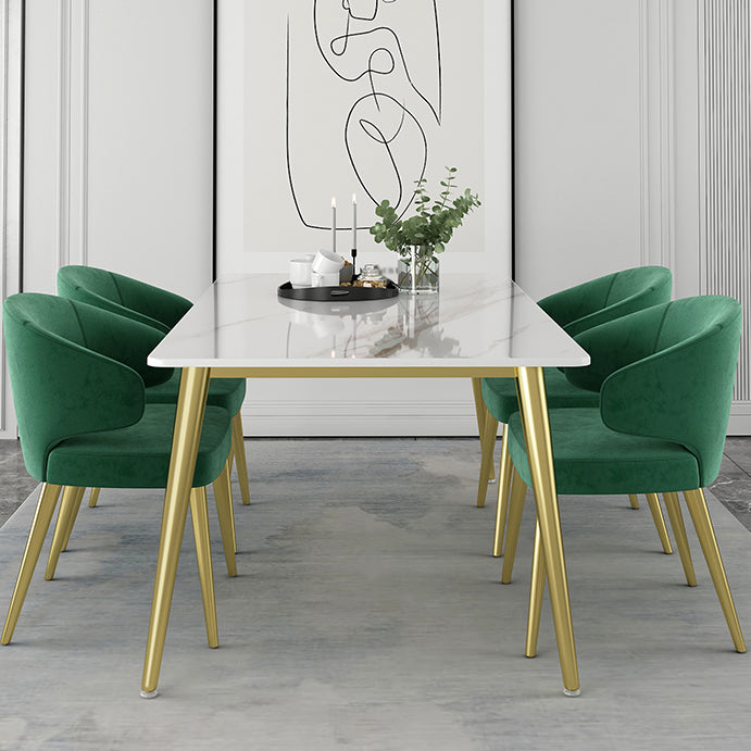 Glam Sintered Stone Dining Table Set 1/4/5/7 Pieces Dining Set Clearhalo 'Dining Room Sets' 'Dining Tables & Seating' 'dining_room_set' 'furn' 'furn_dining_room_set' 'Furniture' 'furniture_dining_room_set' 'Kitchen & Dining Furniture' 4852758