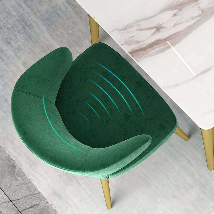 Glam Sintered Stone Dining Table Set 1/4/5/7 Pieces Dining Set Clearhalo 'Dining Room Sets' 'Dining Tables & Seating' 'dining_room_set' 'furn' 'furn_dining_room_set' 'Furniture' 'furniture_dining_room_set' 'Kitchen & Dining Furniture' 4852764