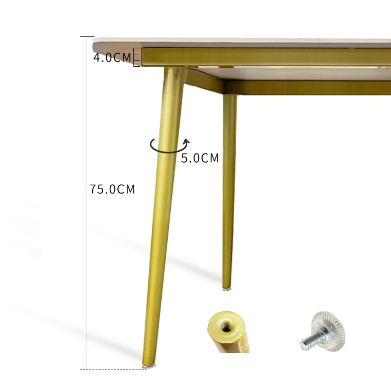 Glam White Sintered Stone Dining Table Set 1/4/5/7 Pieces Dining Set Clearhalo 'Dining Room Sets' 'Dining Tables & Seating' 'dining_room_set' 'furn' 'furn_dining_room_set' 'Furniture' 'furniture_dining_room_set' 'Kitchen & Dining Furniture' 4852779