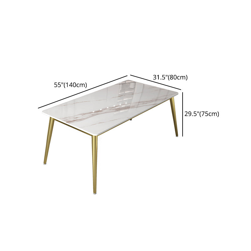 Glam White Sintered Stone Dining Table Set 1/4/5/7 Pieces Dining Set Clearhalo 'Dining Room Sets' 'Dining Tables & Seating' 'dining_room_set' 'furn' 'furn_dining_room_set' 'Furniture' 'furniture_dining_room_set' 'Kitchen & Dining Furniture' 4852783