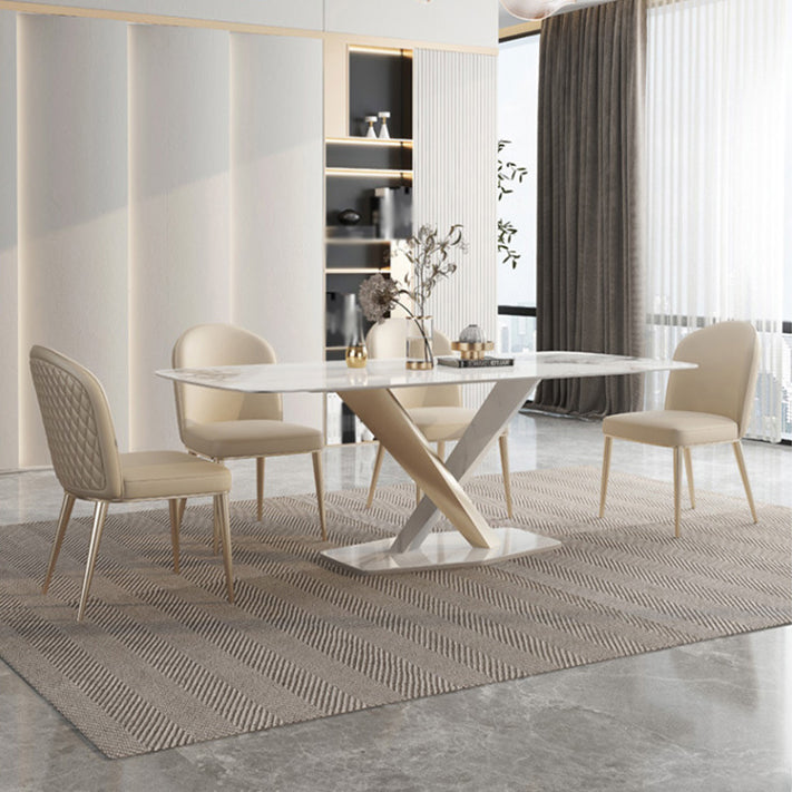 Glam Style Sintered Stone Dining Set 1/4/5/7/9 Pieces Dining Set Clearhalo 'Dining Room Sets' 'Dining Tables & Seating' 'dining_room_set' 'furn' 'furn_dining_room_set' 'Furniture' 'furniture_dining_room_set' 'Kitchen & Dining Furniture' 4852800