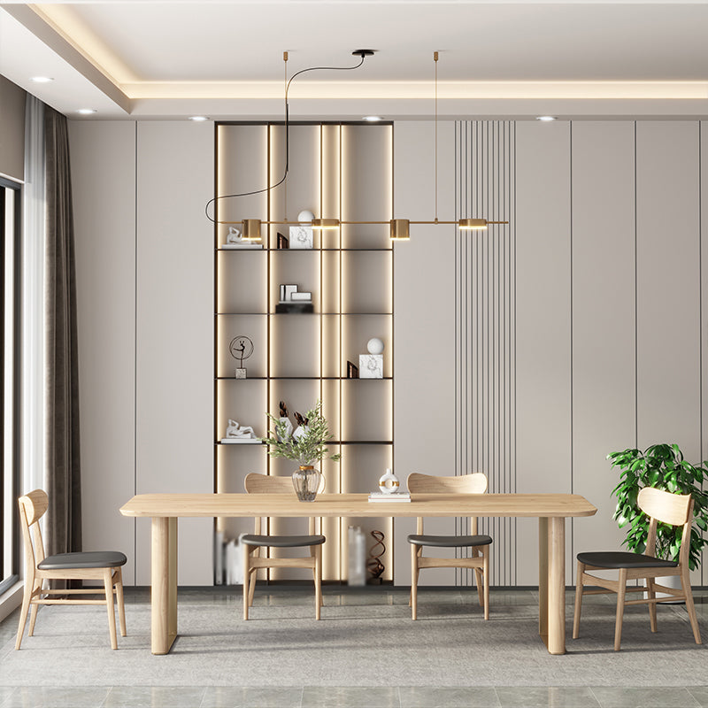 Modern Solid Wood Dining Table Set 1/4/5/7 Pieces Dining Set for Home Use 5 Pieces: Table, 4 Chairs Clearhalo 'Dining Room Sets' 'Dining Tables & Seating' 'dining_room_set' 'furn' 'furn_dining_room_set' 'Furniture' 'furniture_dining_room_set' 'Kitchen & Dining Furniture' 4852811