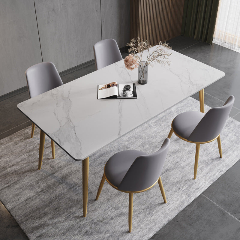 Glam Style Sintered Stone Dining Set 1/2/5/7 Pieces Dining Set for Dining Areas Clearhalo 'Dining Room Sets' 'Dining Tables & Seating' 'dining_room_set' 'furn' 'furn_dining_room_set' 'Furniture' 'furniture_dining_room_set' 'Kitchen & Dining Furniture' 4852825