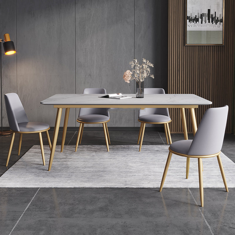 Glam Style Sintered Stone Dining Set 1/2/5/7 Pieces Dining Set for Dining Areas Clearhalo 'Dining Room Sets' 'Dining Tables & Seating' 'dining_room_set' 'furn' 'furn_dining_room_set' 'Furniture' 'furniture_dining_room_set' 'Kitchen & Dining Furniture' 4852829