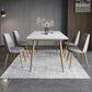 Glam Style Sintered Stone Dining Set 1/2/5/7 Pieces Dining Set for Dining Areas 5 Pieces: Table, 4 Chairs Clearhalo 'Dining Room Sets' 'Dining Tables & Seating' 'dining_room_set' 'furn' 'furn_dining_room_set' 'Furniture' 'furniture_dining_room_set' 'Kitchen & Dining Furniture' 4852830