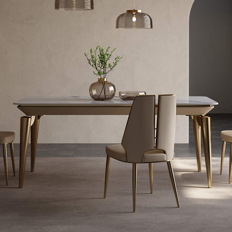 Designer Style Sintered Stone Dining Set Rectangle 1/4/7 Pieces Dining Table with Chairs Clearhalo 'Dining Room Sets' 'Dining Tables & Seating' 'dining_room_set' 'furn' 'furn_dining_room_set' 'Furniture' 'furniture_dining_room_set' 'Kitchen & Dining Furniture' 4852865