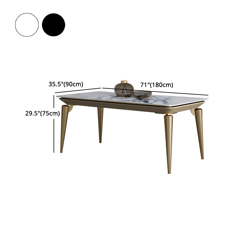 Designer Style Sintered Stone Dining Set Rectangle 1/4/7 Pieces Dining Table with Chairs Clearhalo 'Dining Room Sets' 'Dining Tables & Seating' 'dining_room_set' 'furn' 'furn_dining_room_set' 'Furniture' 'furniture_dining_room_set' 'Kitchen & Dining Furniture' 4852878