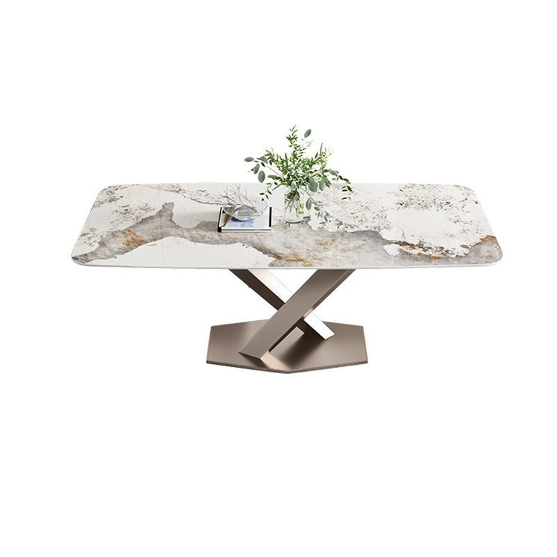 Nordic Sintered Stone Dining Set 1/4/5/7 Pieces Rectangle Dining Table with Chairs Clearhalo 'Dining Room Sets' 'Dining Tables & Seating' 'dining_room_set' 'furn' 'furn_dining_room_set' 'Furniture' 'furniture_dining_room_set' 'Kitchen & Dining Furniture' 4852880