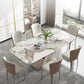 Nordic Sintered Stone Dining Set 1/4/5/7 Pieces Rectangle Dining Table with Chairs Clearhalo 'Dining Room Sets' 'Dining Tables & Seating' 'dining_room_set' 'furn' 'furn_dining_room_set' 'Furniture' 'furniture_dining_room_set' 'Kitchen & Dining Furniture' 4852882