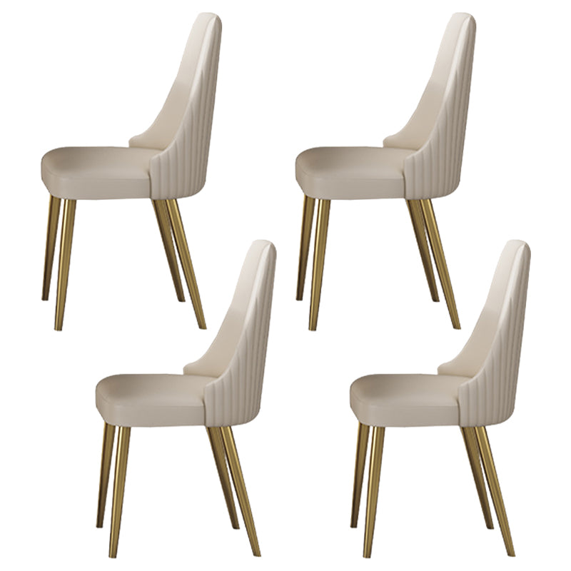 Luxury Sintered Stone Top Dining Set 1/4/5/7 Pieces Dining Table with Chairs 4 White Chairs Clearhalo 'Dining Room Sets' 'Dining Tables & Seating' 'dining_room_set' 'furn' 'furn_dining_room_set' 'Furniture' 'furniture_dining_room_set' 'Kitchen & Dining Furniture' 4852913