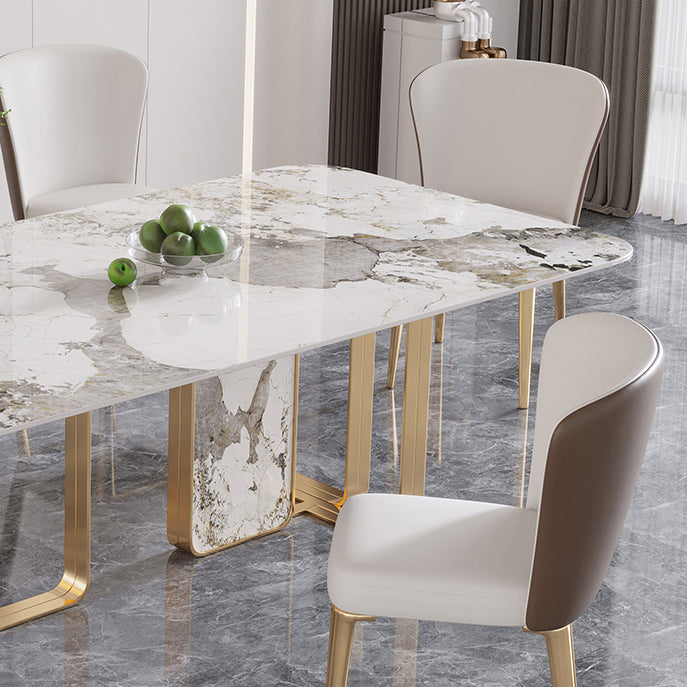 Luxury Sintered Stone Top Dining Set 1/4/5/7 Pieces Dining Table with Chairs Clearhalo 'Dining Room Sets' 'Dining Tables & Seating' 'dining_room_set' 'furn' 'furn_dining_room_set' 'Furniture' 'furniture_dining_room_set' 'Kitchen & Dining Furniture' 4852920