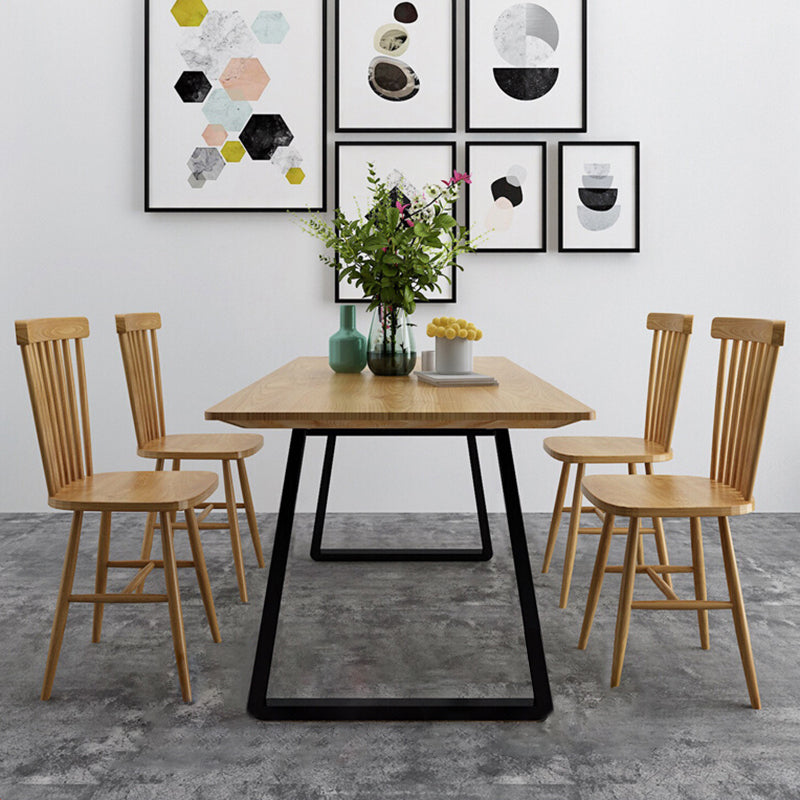 Modern Solid Wood Dining Table Set 1/2/3/5 Pieces Dining Set for Home Use 5 Pieces: Table, 4 Chairs Clearhalo 'Dining Room Sets' 'Dining Tables & Seating' 'dining_room_set' 'furn' 'furn_dining_room_set' 'Furniture' 'furniture_dining_room_set' 'Kitchen & Dining Furniture' 4852927