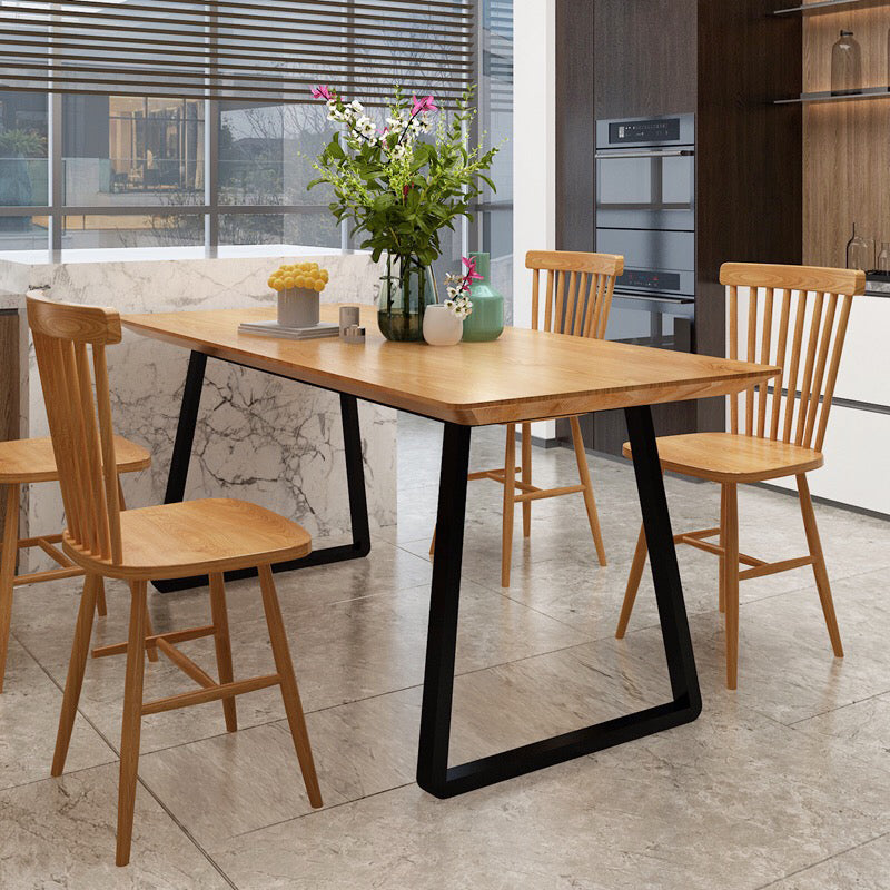 Modern Solid Wood Dining Table Set 1/2/3/5 Pieces Dining Set for Home Use Clearhalo 'Dining Room Sets' 'Dining Tables & Seating' 'dining_room_set' 'furn' 'furn_dining_room_set' 'Furniture' 'furniture_dining_room_set' 'Kitchen & Dining Furniture' 4852930