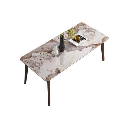 Modern Sintered Stone Top Dining Set 1/4/5/7 Pieces Walnut Dining Table with Chairs Clearhalo 'Dining Room Sets' 'Dining Tables & Seating' 'dining_room_set' 'furn' 'furn_dining_room_set' 'Furniture' 'furniture_dining_room_set' 'Kitchen & Dining Furniture' 4852940