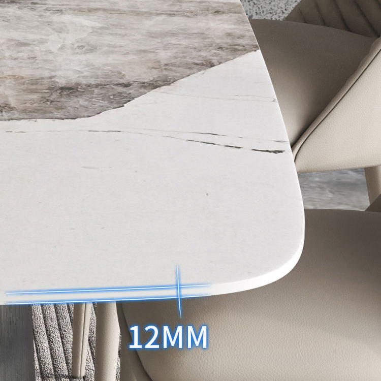 Scandinavian Style Sintered Stone Dining Table Set 1/4/5/7 Pieces Dining Set for Home Use Clearhalo 'Dining Room Sets' 'Dining Tables & Seating' 'dining_room_set' 'furn' 'furn_dining_room_set' 'Furniture' 'furniture_dining_room_set' 'Kitchen & Dining Furniture' 4852965