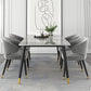 Glam Gray Sintered Stone Dining Table Set 1/4/5/7 Pieces Dining Set Clearhalo 'Dining Room Sets' 'Dining Tables & Seating' 'dining_room_set' 'furn' 'furn_dining_room_set' 'Furniture' 'furniture_dining_room_set' 'Kitchen & Dining Furniture' 4853007