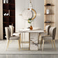 Glam Style Sintered Stone Dining Set 1/2/3/5/6 Pieces Dining Set for Dining Areas 5 Pieces: Table, 4 Chairs Clearhalo 'Dining Room Sets' 'Dining Tables & Seating' 'dining_room_set' 'furn' 'furn_dining_room_set' 'Furniture' 'furniture_dining_room_set' 'Kitchen & Dining Furniture' 4853027