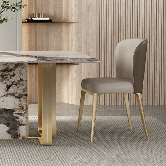 Glam Style Sintered Stone Dining Set 1/2/3/5/6 Pieces Dining Set for Dining Areas Clearhalo 'Dining Room Sets' 'Dining Tables & Seating' 'dining_room_set' 'furn' 'furn_dining_room_set' 'Furniture' 'furniture_dining_room_set' 'Kitchen & Dining Furniture' 4853032