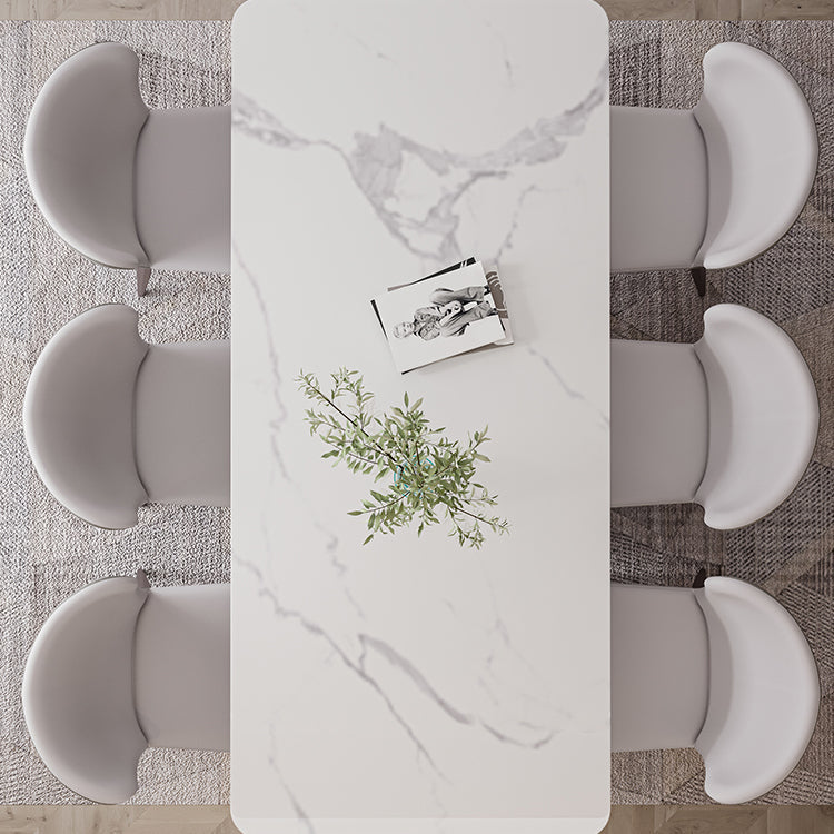 Modern Style Rectangle Sintered Stone Dining Table Set 1/4/5/7 Pieces Dining Set Clearhalo 'Dining Room Sets' 'Dining Tables & Seating' 'dining_room_set' 'furn' 'furn_dining_room_set' 'Furniture' 'furniture_dining_room_set' 'Kitchen & Dining Furniture' 4853044