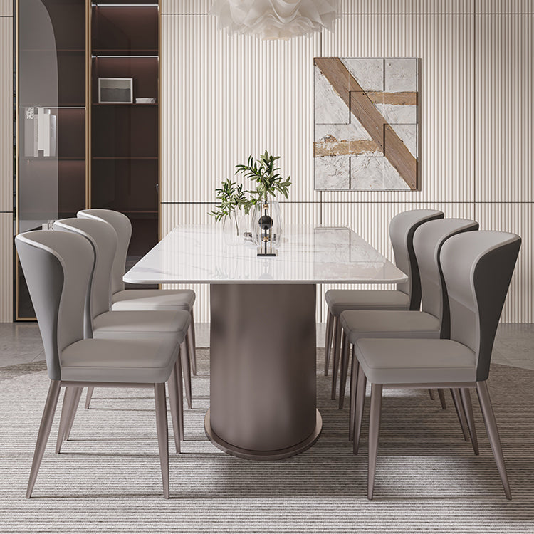 Designer Style Sintered Stone Top Dining Set 1/4/5/7 Pieces Dining Table with Chairs Clearhalo 'Dining Room Sets' 'Dining Tables & Seating' 'dining_room_set' 'furn' 'furn_dining_room_set' 'Furniture' 'furniture_dining_room_set' 'Kitchen & Dining Furniture' 4853056
