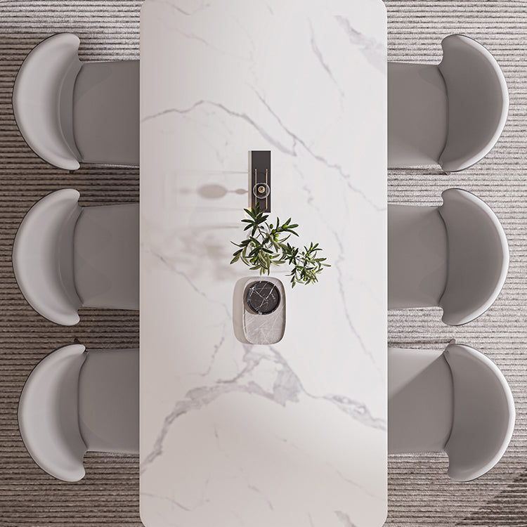 Designer Style Sintered Stone Top Dining Set 1/4/5/7 Pieces Dining Table with Chairs Clearhalo 'Dining Room Sets' 'Dining Tables & Seating' 'dining_room_set' 'furn' 'furn_dining_room_set' 'Furniture' 'furniture_dining_room_set' 'Kitchen & Dining Furniture' 4853064