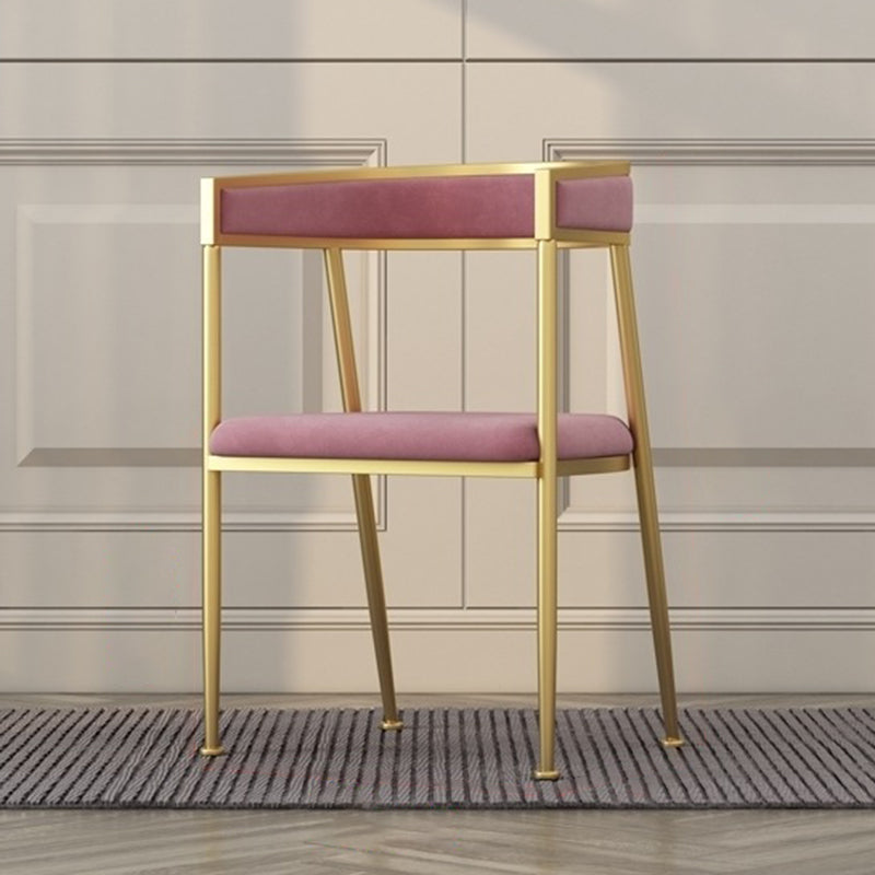 Glam Style Sintered Stone Dining Set 1/3 Pieces Dining Set for Dining Areas 1 Pink Chair Clearhalo 'Dining Room Sets' 'Dining Tables & Seating' 'dining_room_set' 'furn' 'furn_dining_room_set' 'Furniture' 'furniture_dining_room_set' 'Kitchen & Dining Furniture' 4853078