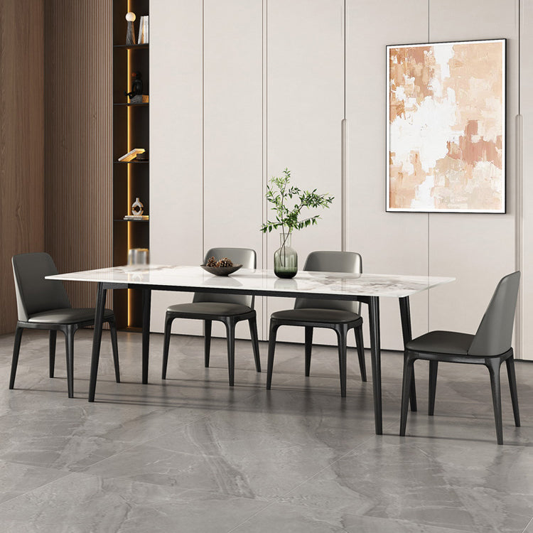 Modern Style Sintered Stone Dining Table Set 1/4/5/7 Pieces Dining Set for Kitchen 5 Pieces: Table, 4 Chairs Clearhalo 'Dining Room Sets' 'Dining Tables & Seating' 'dining_room_set' 'furn' 'furn_dining_room_set' 'Furniture' 'furniture_dining_room_set' 'Kitchen & Dining Furniture' 4853090